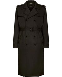 Dolce & Gabbana - Belted Double-Breasted Trench Coat - Lyst
