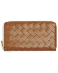 Bottega Veneta - Large Woven Wallet With Zip - Lyst