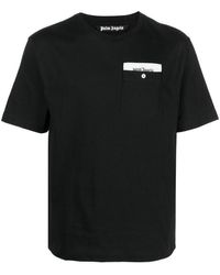 Palm Angels - Logo Printed Cotton Crewneck T Shirt - Lyst