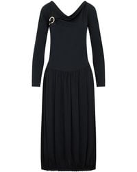 Lanvin - Long-Sleeved Drape Midi Dress - Lyst