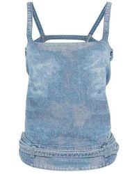 DIESEL - Sayra Belted Denim Top - Lyst