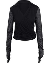 Max Mara - Jersey And Tulle Aiello Blouse - Lyst