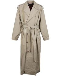 Balenciaga - Cotton Midi Trench Coat - Lyst