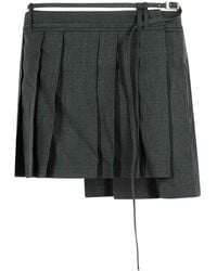 Acne Studios - Dark Wool Blend Pleated Skirt - Lyst
