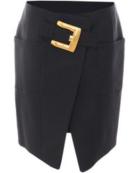 Balmain - Short Belted Skirt - Lyst