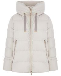 Moorer - Short Quilted Nylon Down Jacket With Hood - Lyst