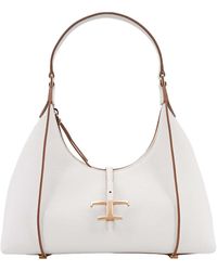 Tod's - Leather Shoulder Bag With T Timeless Strap - Lyst
