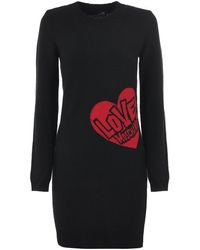 Love Moschino - Heart Intarsia Knitted Dress - Lyst