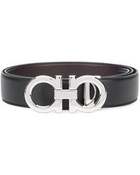 Ferragamo - Polished Finish Gancini Reversible Belt - Lyst