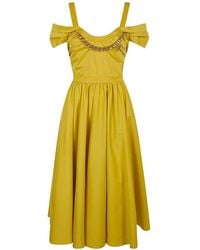 Elisabetta Franchi - Flared Skirt Midi Dress - Lyst