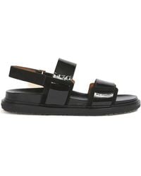 Marni - Fussbett Double-Strap Leather Sandals - Lyst