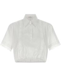 Ermanno Scervino - Lace-Insert Cropped Shirt - Lyst