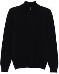 Drumohr - Long Sleeve Mock-Neck Zip Sweater - Lyst