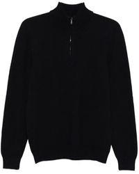 Drumohr - Long Sleeve Mock-Neck Zip Sweater - Lyst
