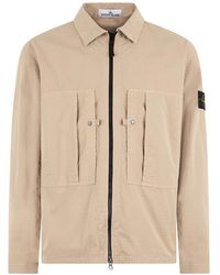 Stone Island - Shirt With Zip And Pockets - Lyst