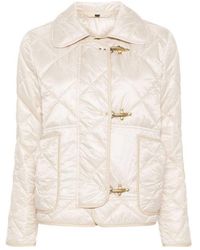 Fay - Quilted Mini 3-hook Caban Jacket - Lyst