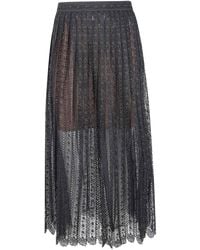 Self-Portrait - Organza Lace Midi Skirt - Lyst
