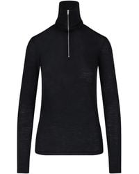 Jil Sander - Virgin Wool-Blend Half-Zip Turtleneck - Lyst