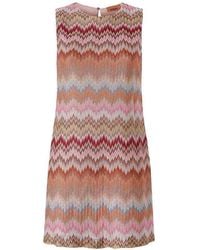Missoni - Sleeveless Short Dress With Zigzag Pattern - Lyst