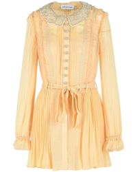 Self-Portrait - Short Pleated Dress - Lyst