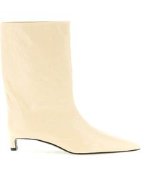 Jil Sander - Craquel Leather Ankle Boots - Lyst