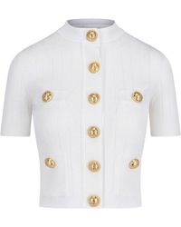 Balmain - Cardigan With Decorative Buttons - Lyst