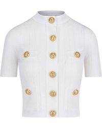 Balmain - Cardigan Con Bottoni Decorativi - Lyst