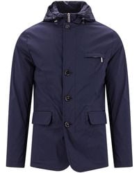 Moorer - Jacket With Hooded Nylon Detail - Lyst
