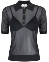 Elisabetta Franchi - Nylon Polo Shirt With Bra - Lyst