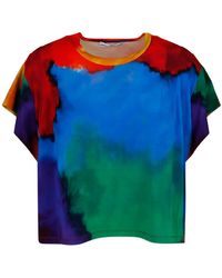 Rabanne - Tie Dye Patterned Crew Neck T-Shirt - Lyst
