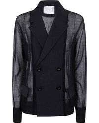 Sacai - Suiting X Knit Jacket - Lyst
