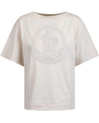Moncler - T-shirt With Embroidered Logo - Lyst