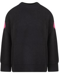 Barrow - Ribbed Sweater With Lurex Logo Embroidery - Lyst