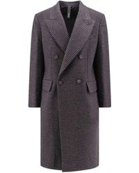 Hevò - Pied-De-Poule Wool Blend Coat - Lyst