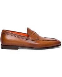 Santoni - Leather Moccasin - Lyst