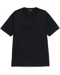Giorgio Armani - Pure Cotton Interlock Signature Logo T-Shirt - Lyst