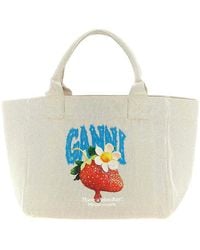 Ganni - Medium 'Strawberry' Shopping Bag - Lyst