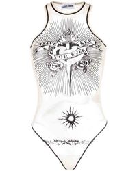 Jean Paul Gaultier - Flocked Tulle Bodysuit - Lyst