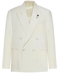 Lardini - Double-Breasted Wool Blazer - Lyst