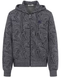 Etro - Zipped Hoodie With Welt Pockets - Lyst