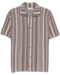 Altea - Striped Short Sleeve Shirt - Lyst