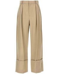 Victoria Beckham - Maxi Turn-Up Pants - Lyst