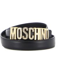 Moschino - Pearl Gold-tone Logo Belt - Lyst