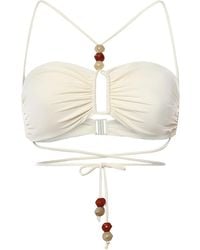 Magda Butrym - Wrap-Over Bandeau Top With Beads - Lyst