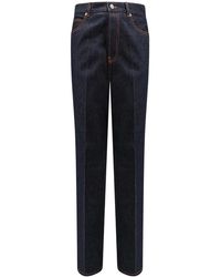 Ferragamo - Five Pockets Jeans With Logo Tag - Lyst