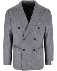 Caruso - Double-Breasted Wool Blazer - Lyst