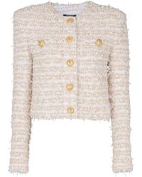 Balmain - Tweed Cropped Jacket - Lyst