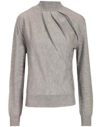 Givenchy - Draped Wool Blend Turtleneck Sweater - Lyst