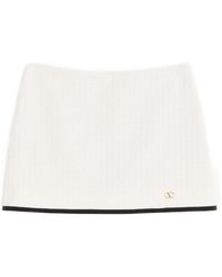 Valentino - Tweed Cotton Skirt Pants - Lyst