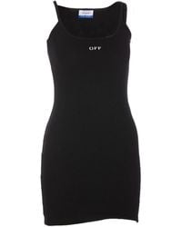 Off-White c/o Virgil Abloh - Slim Fit Logo Mini Dress For - Lyst